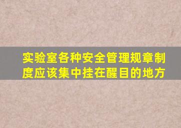 实验室各种安全管理规章制度应该集中挂在醒目的地方