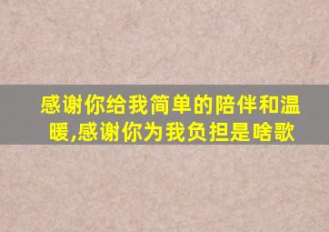 感谢你给我简单的陪伴和温暖,感谢你为我负担是啥歌