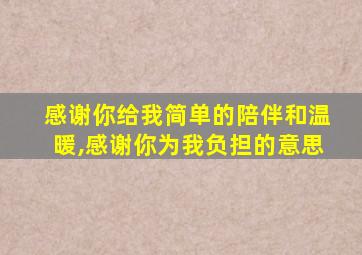 感谢你给我简单的陪伴和温暖,感谢你为我负担的意思