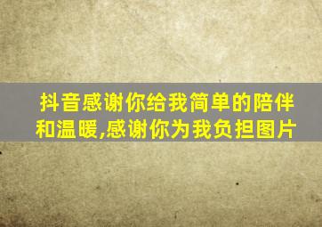 抖音感谢你给我简单的陪伴和温暖,感谢你为我负担图片