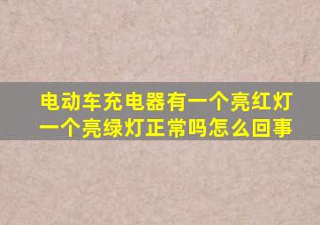 电动车充电器有一个亮红灯一个亮绿灯正常吗怎么回事