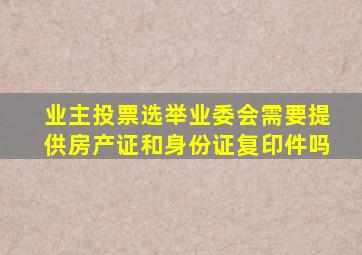 业主投票选举业委会需要提供房产证和身份证复印件吗