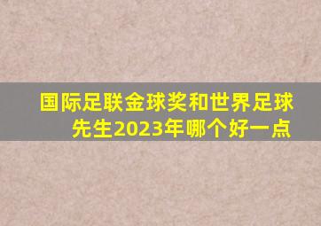 国际足联金球奖和世界足球先生2023年哪个好一点